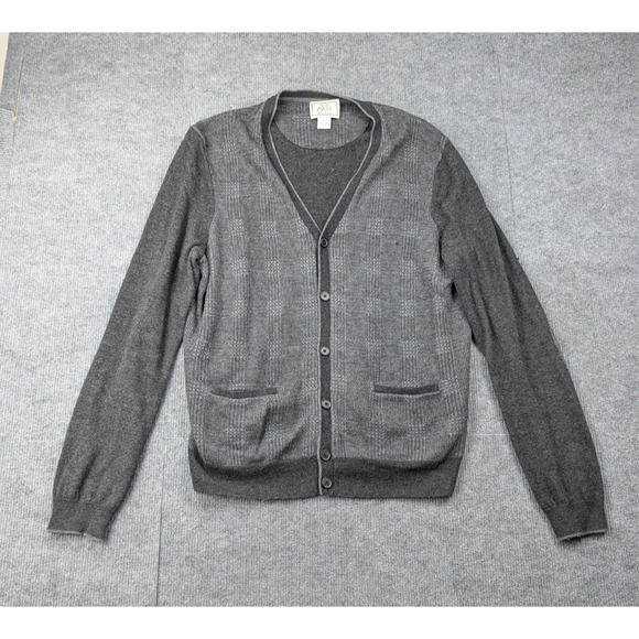 Jos A Banks Cardigan Mens XL Wool Preppy Color Block Staple 1905 Check Grandpa - Picture 1 of 6